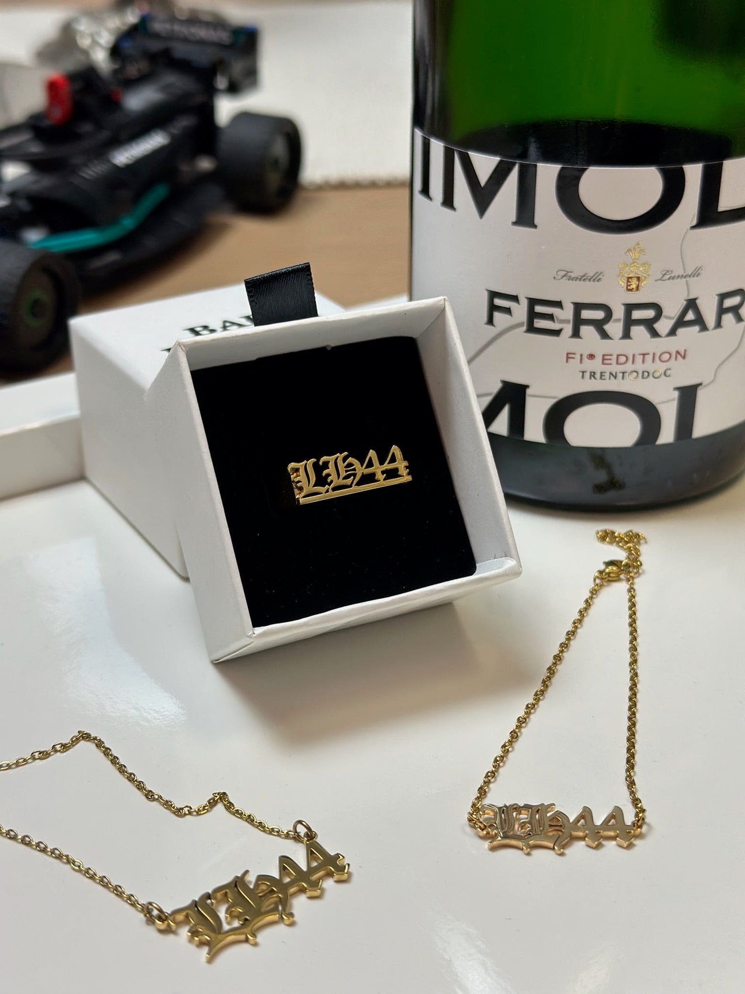 Driver Initials and Numbers | Old English Necklace