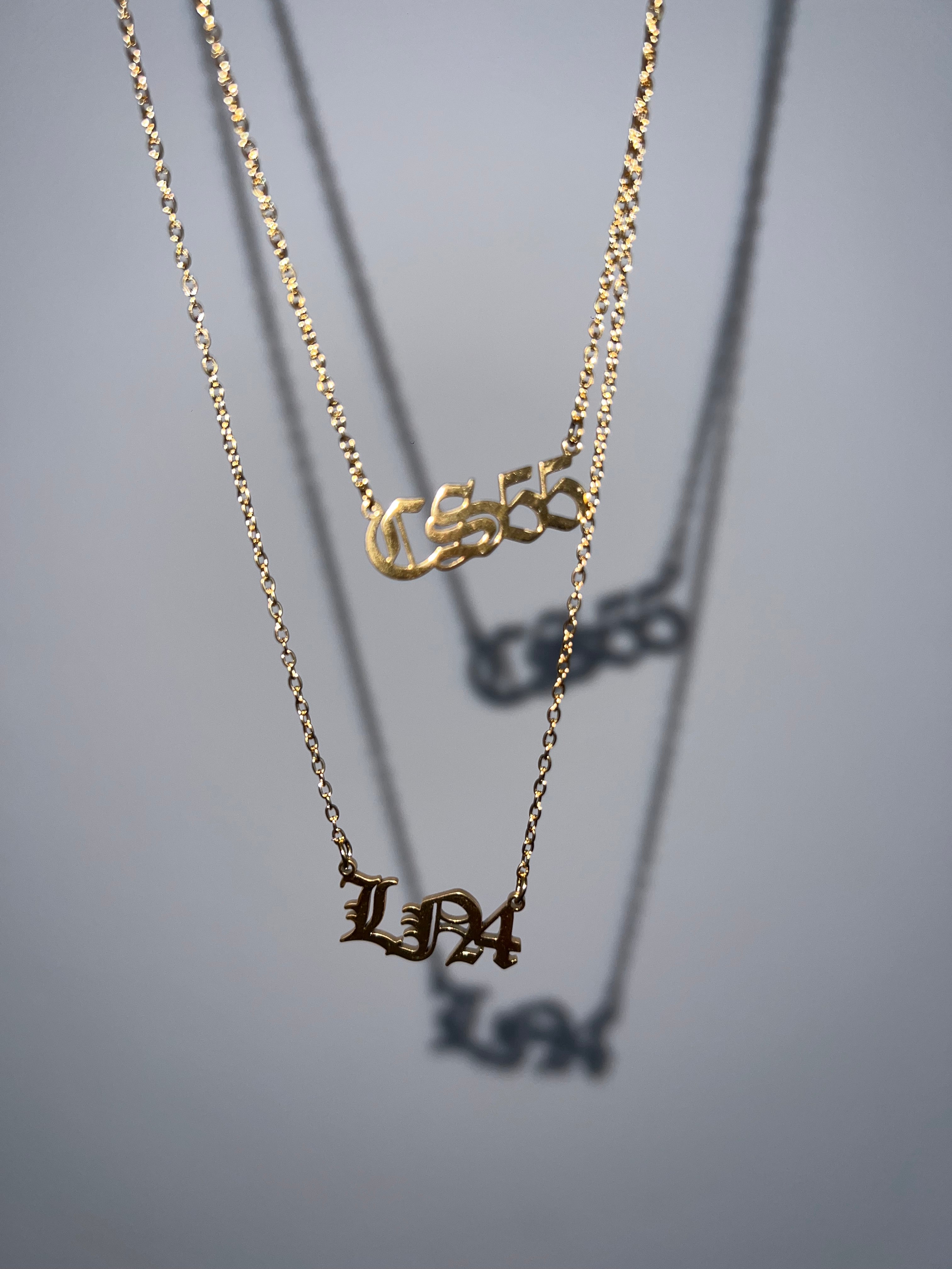 Driver Initials and Numbers | Old English Necklace