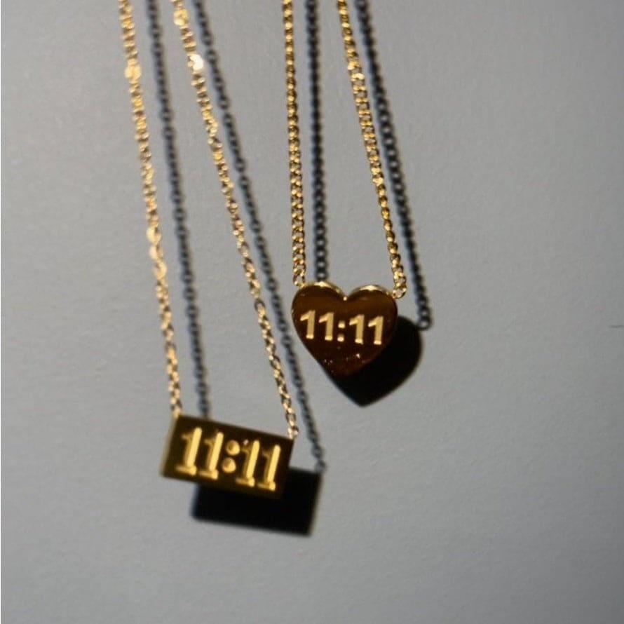 11:11 Angel Number Plaque Necklace - Bad Mystic