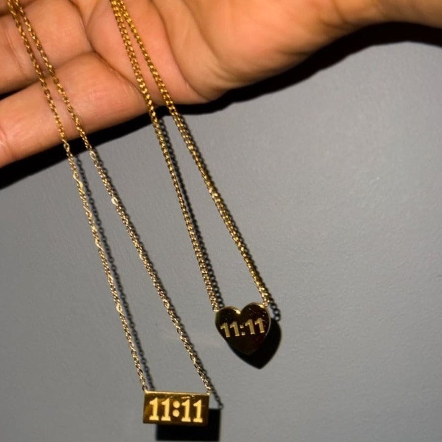 11:11 Angel Number Plaque Necklace - Bad Mystic