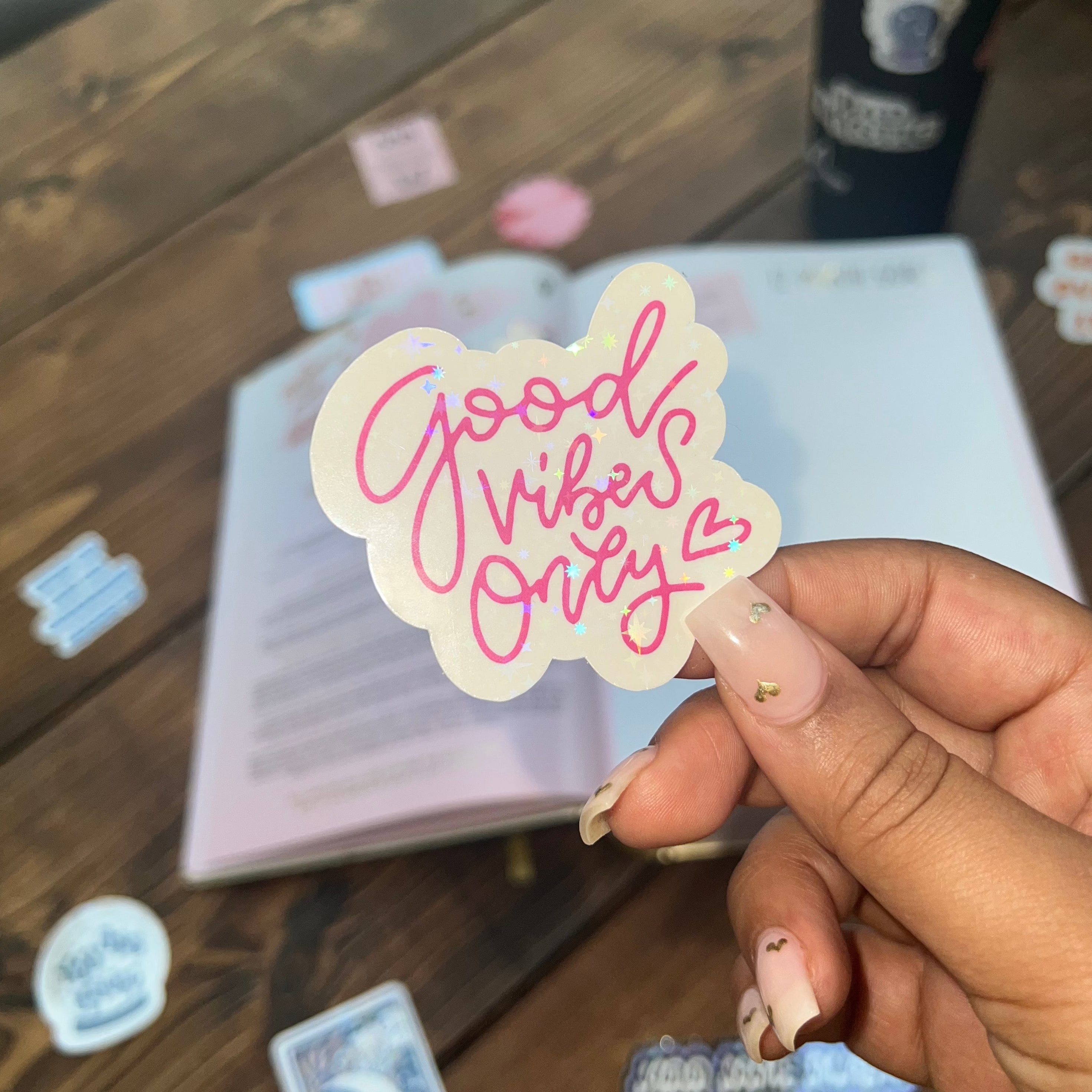 Good Vibes Only Glitter Stickers - Bad Mystic