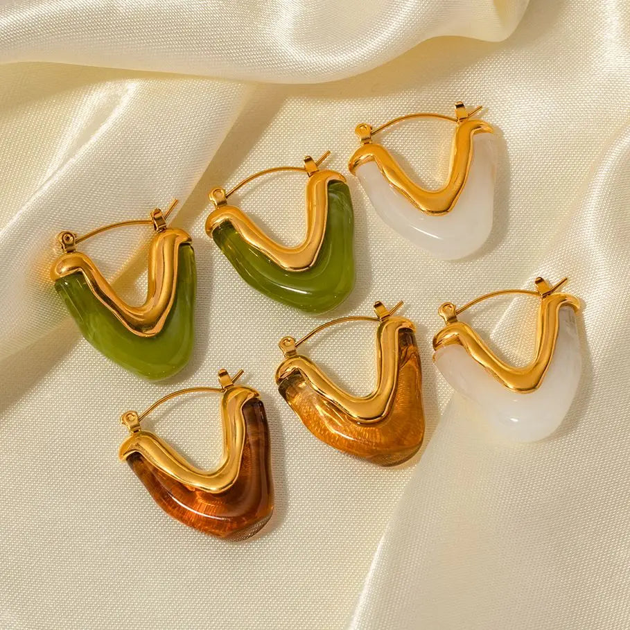 Sequoia Chunky Lucite Hoop Earrings