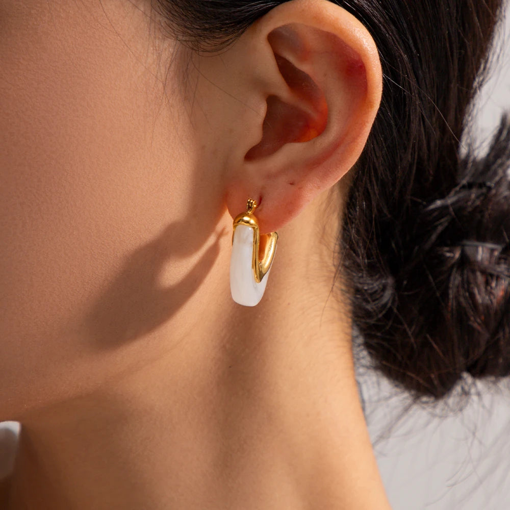 Sequoia Chunky Lucite Hoop Earrings