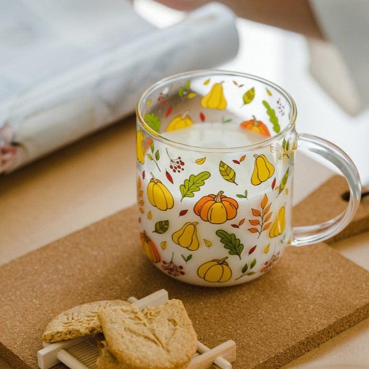 Pumpkin Print Glass Mug - Bad Mystic