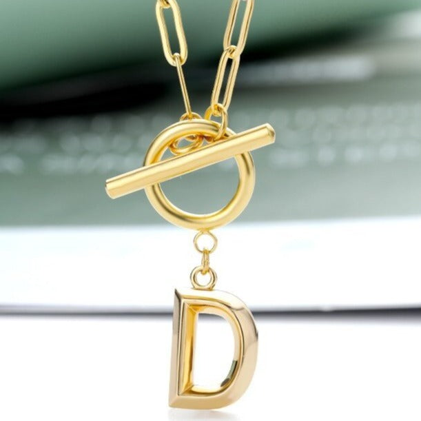 Toggle Clasp Initial Necklace - Bad Mystic