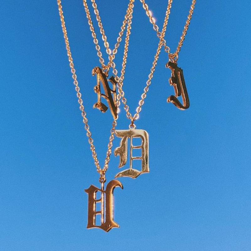 Old English Initial Necklaces - Bad Mystic
