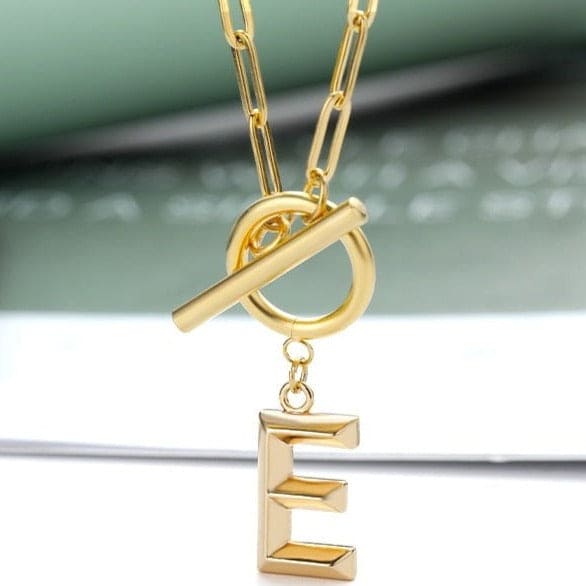 Toggle Clasp Initial Necklace - Bad Mystic