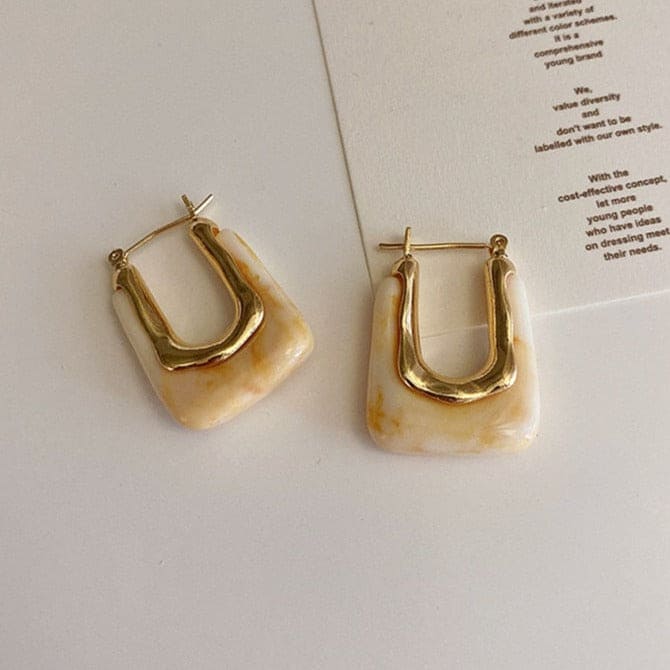 Sahara Resin Hoop Earrings - Bad Mystic