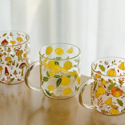 Lemon Print Glass Mug - Bad Mystic