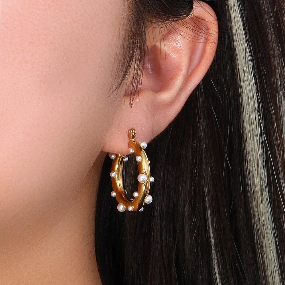 Juni Gem Stone Hoop Earrings - Bad Mystic