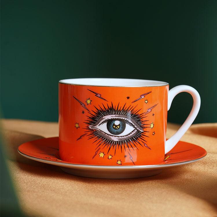 Eye Mug Coffee Cup Dish Set Ceramic - Bad Mystic