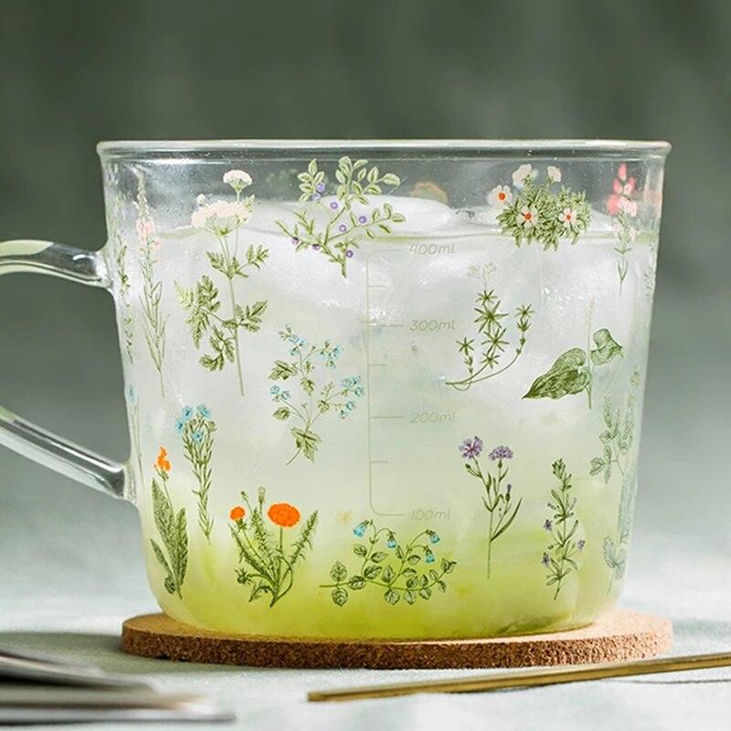 Flora Flower Print Glass Mugs - Bad Mystic