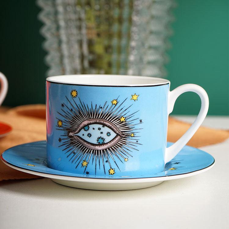 Eye Mug Coffee Cup Dish Set Ceramic - Bad Mystic