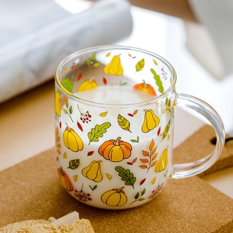 Pumpkin Print Glass Mug - Bad Mystic