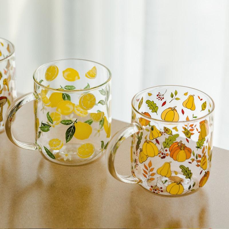 Lemon Print Glass Mug - Bad Mystic