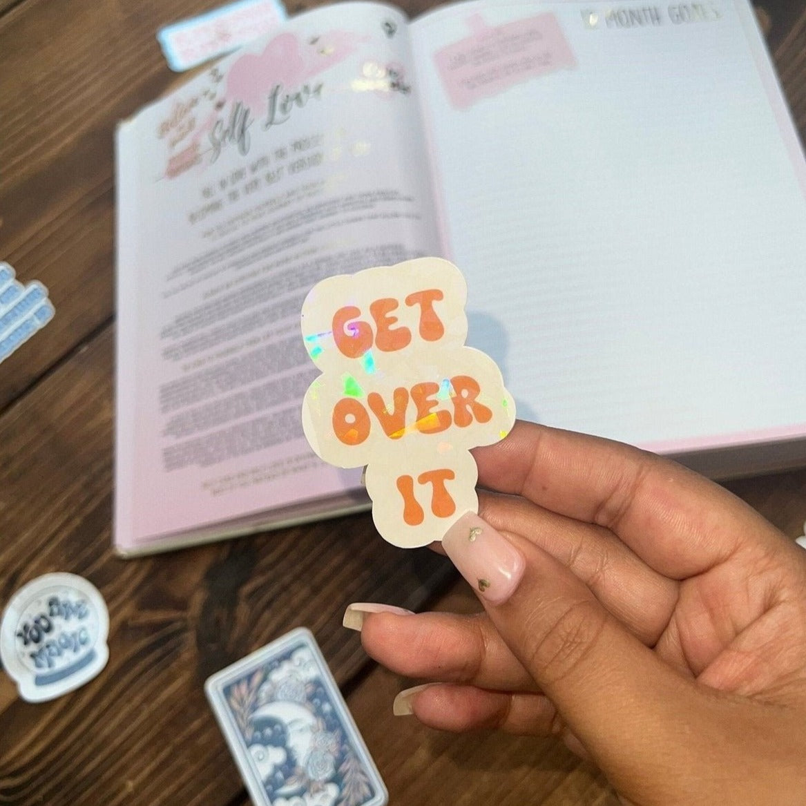 Get Over It Holographic Sticker | Mystical Stickers For Journalling and Laptop Decals - Bad Mystic