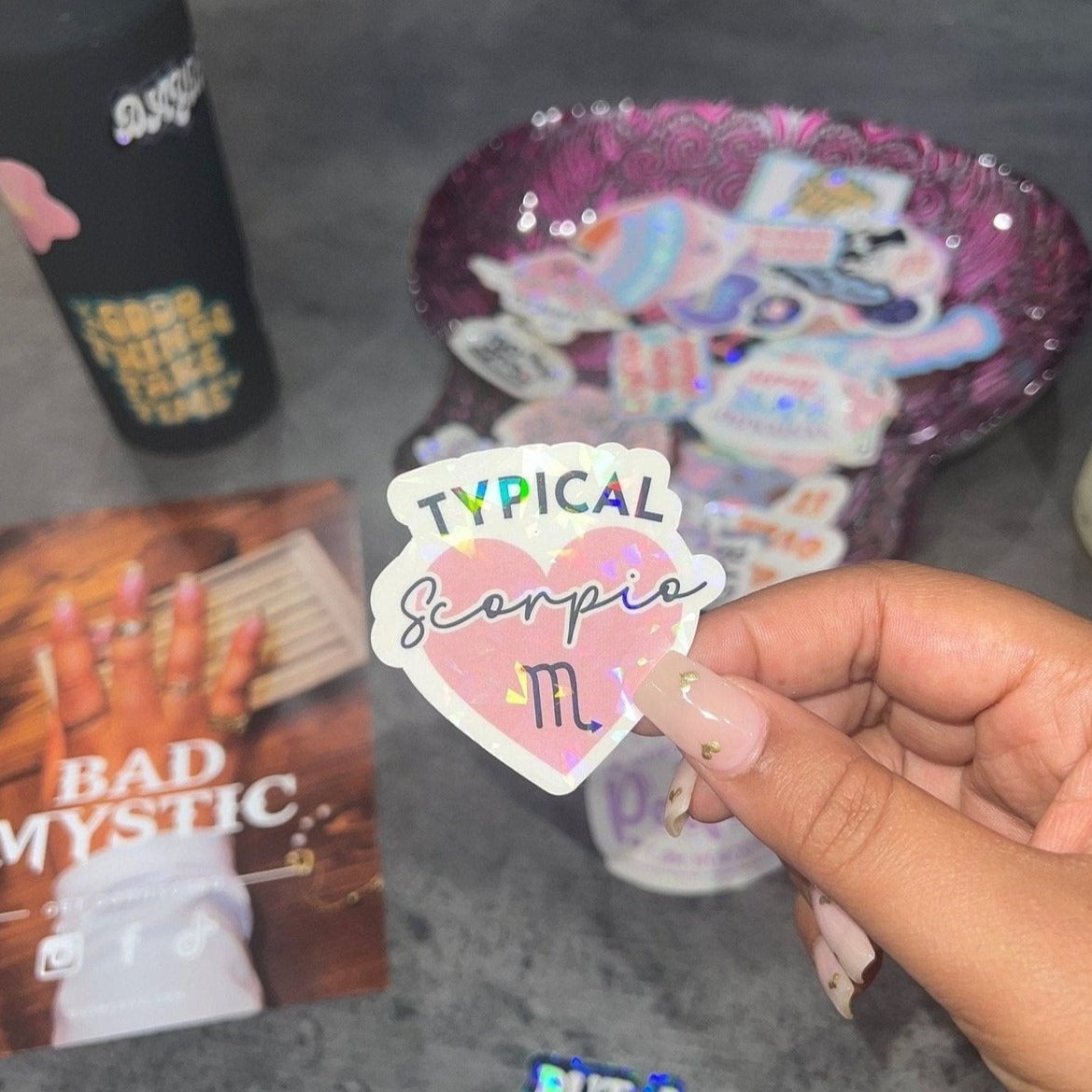 Typical Zodiac Holographic Sticker | Mystical Stickers For Journalling and Laptop Decals | Capricorn, Aquarius, Pisces, Aries, Taurus etc. - Bad Mystic