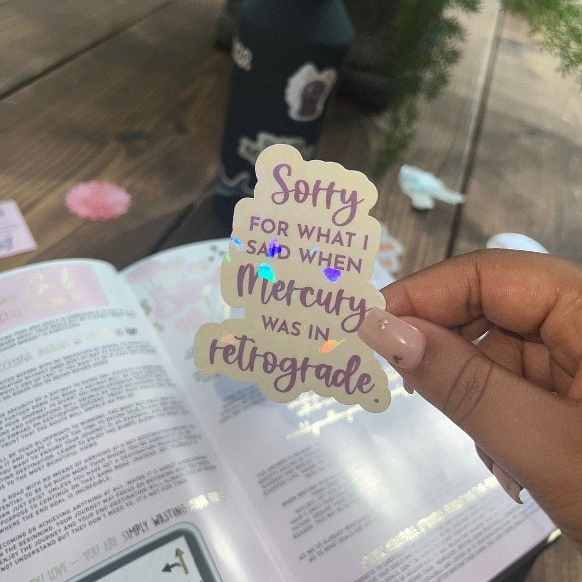 Mercury In Retrograde Holographic Sticker | Mystical Stickers For Journalling and Laptop Decals - Bad Mystic